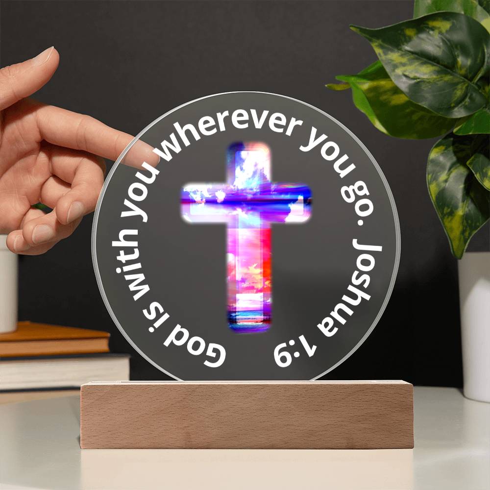 Printed Acrylic Plaque - LED Nightlight - God Is With You