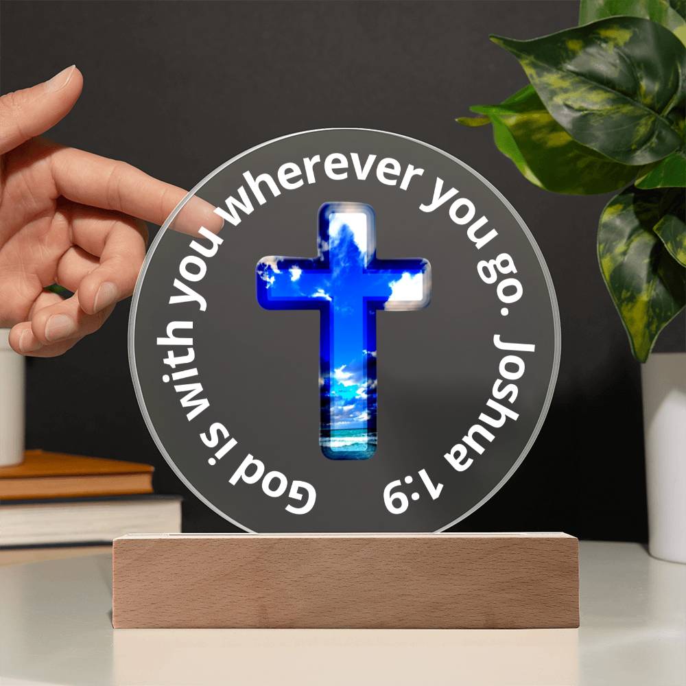 Printed Acrylic Plaque - LED Nightlight - God Is With You