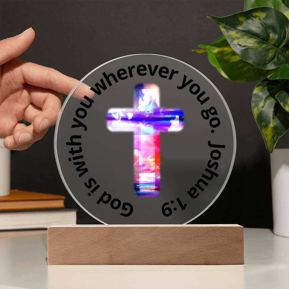 Printed Acrylic Plaque - LED Nightlight - God Is With You
