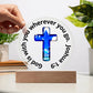 Printed Acrylic Plaque - LED Nightlight - God Is With You