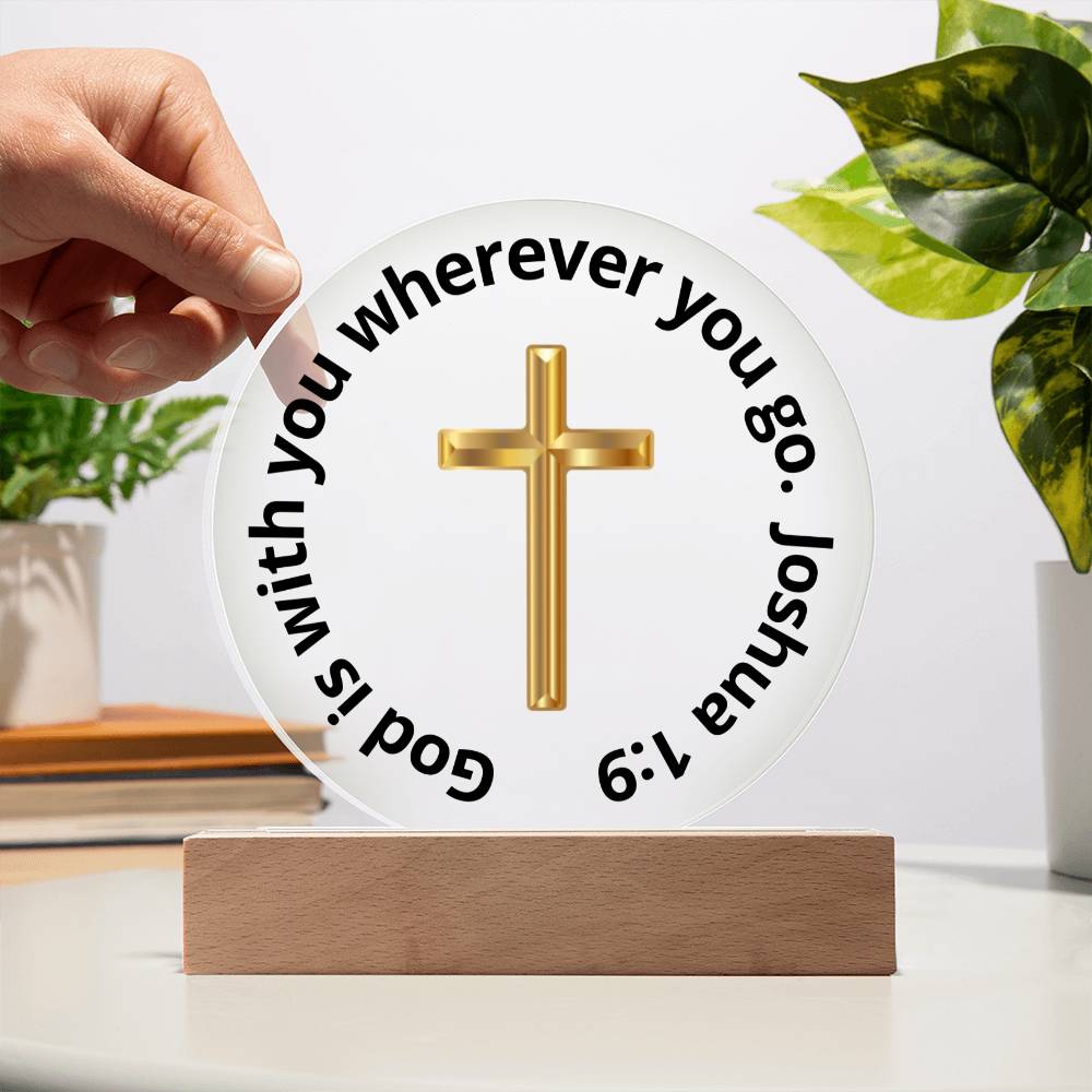 Printed Acrylic Plaque - LED Nightlight - God Is With You