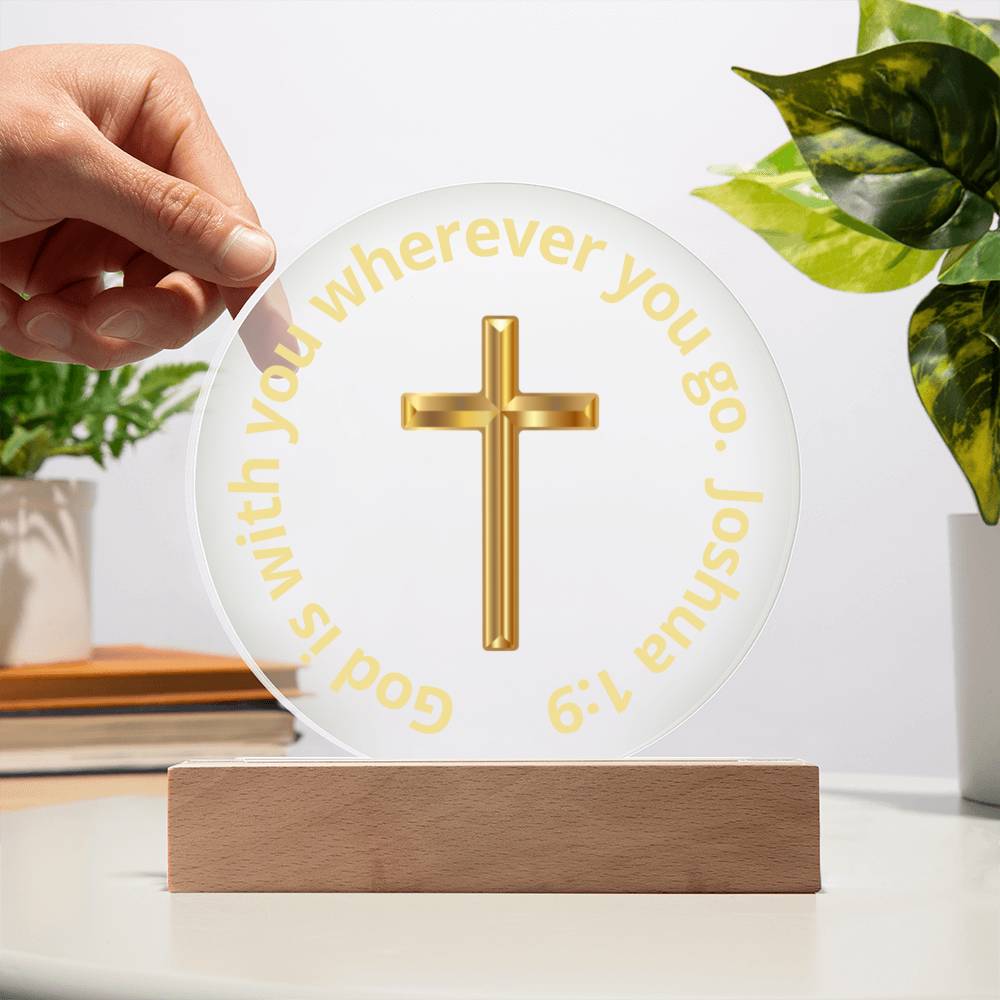 Printed Acrylic Plaque - LED Nightlight - God is With You