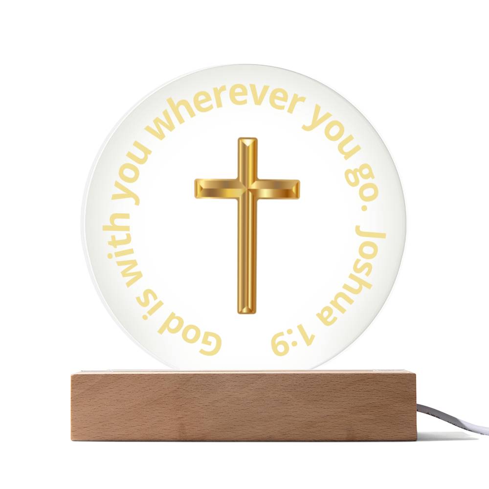 Printed Acrylic Plaque - LED Nightlight - God is With You