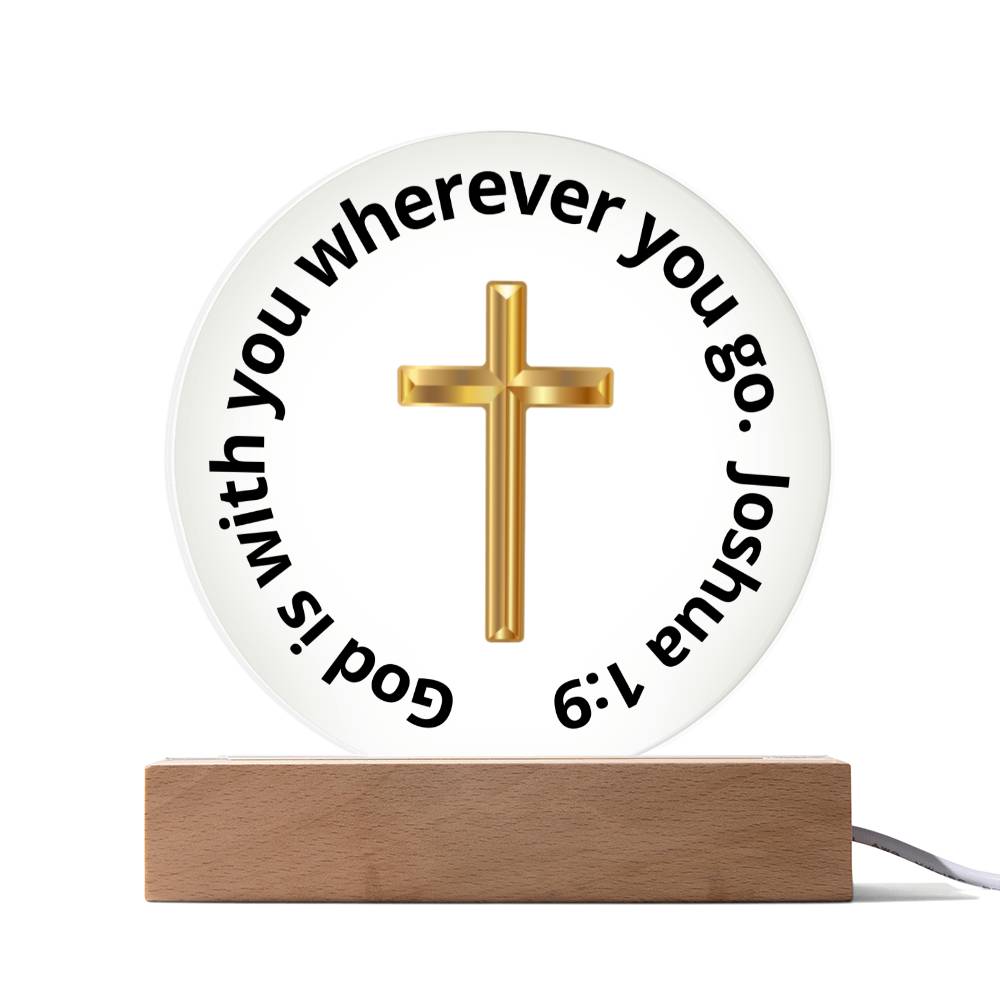 Printed Acrylic Plaque - LED Nightlight - God Is With You