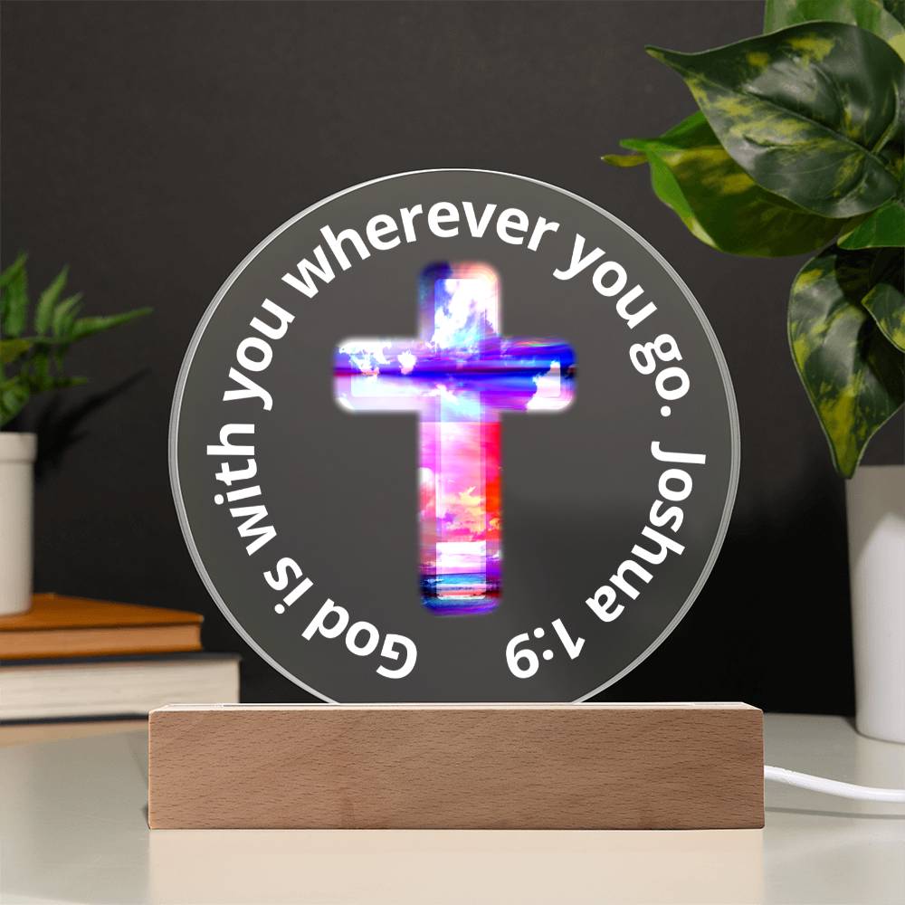 Printed Acrylic Plaque - LED Nightlight - God Is With You