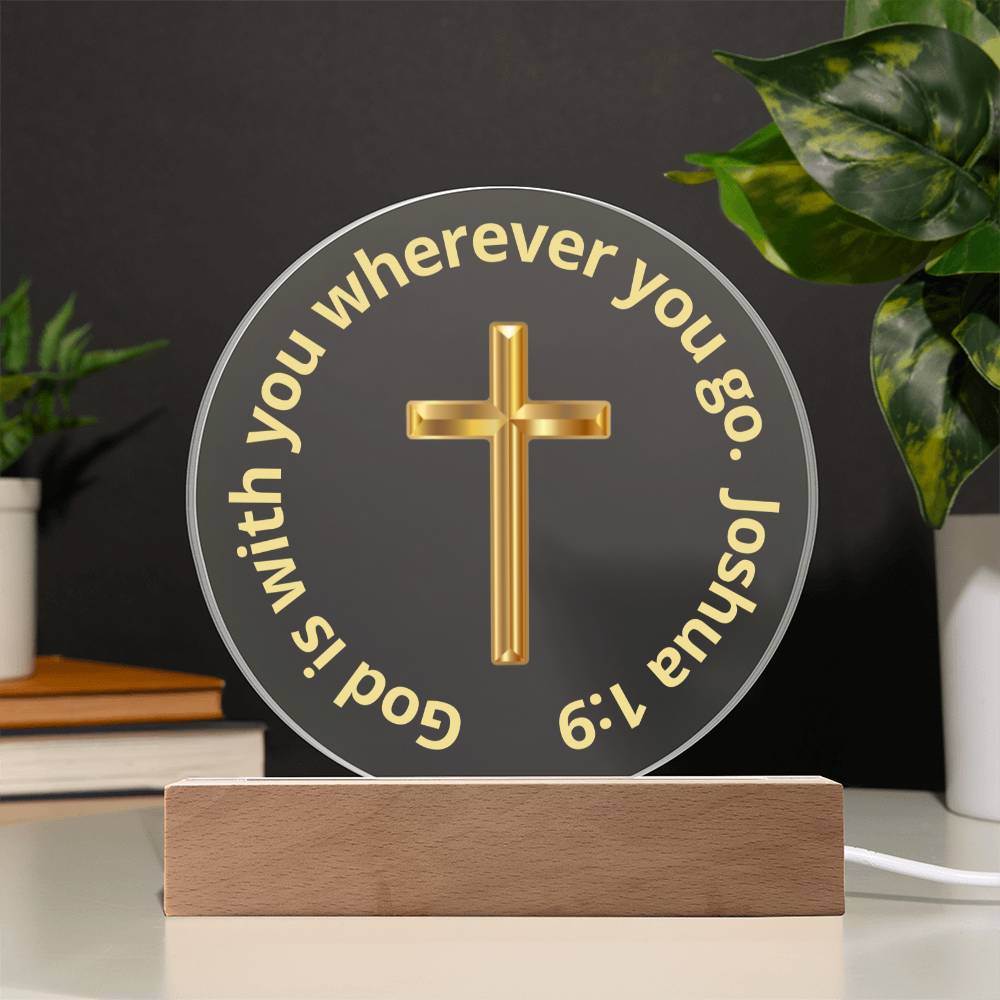 Printed Acrylic Plaque - LED Nightlight - God is With You