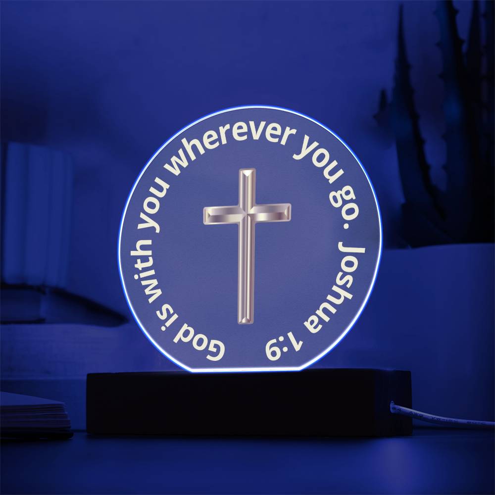 Printed Acrylic Plaque - LED Nightlight - God is With You