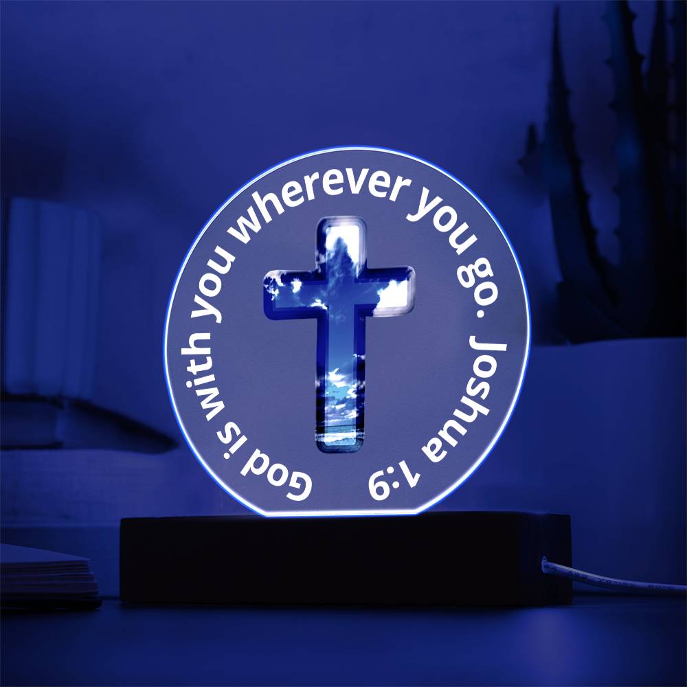 Printed Acrylic Plaque - LED Nightlight - God Is With You