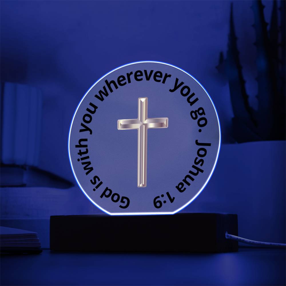 Printed Acrylic Plaque - LED Nightlight - God Is With You