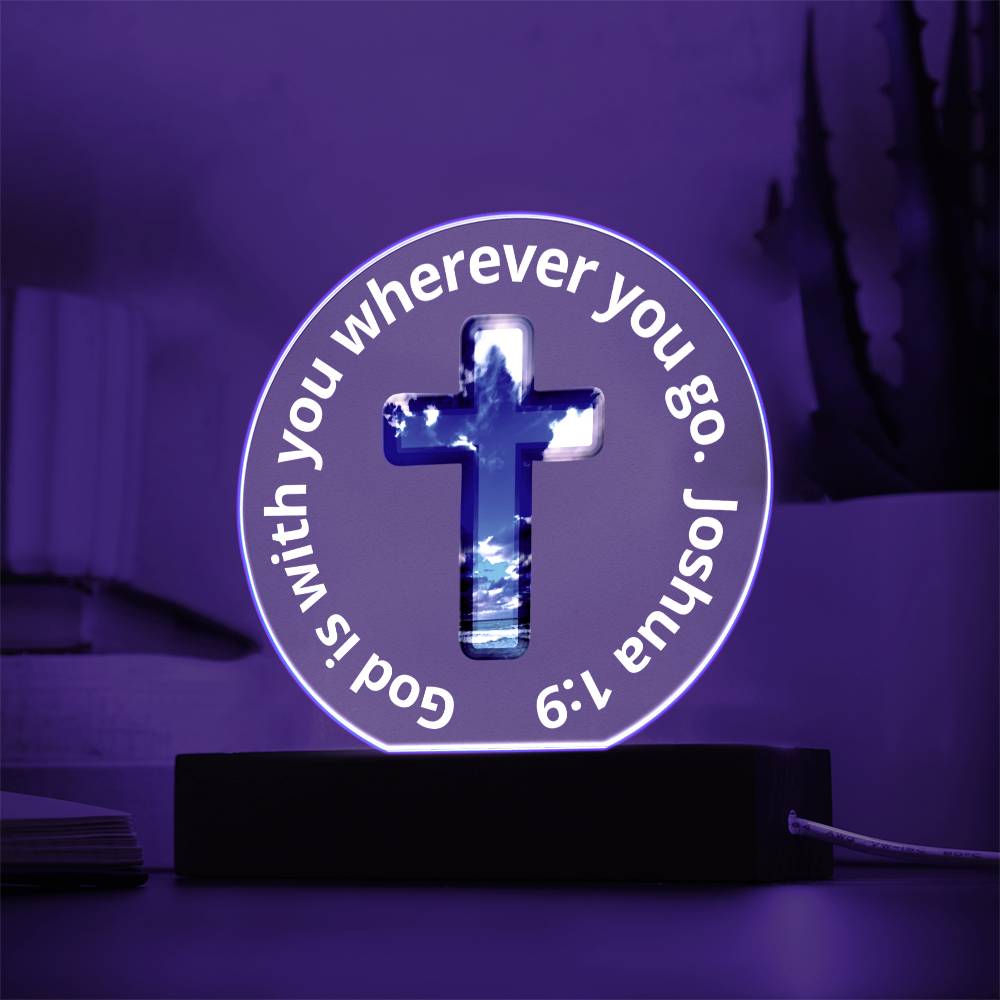 Printed Acrylic Plaque - LED Nightlight - God Is With You