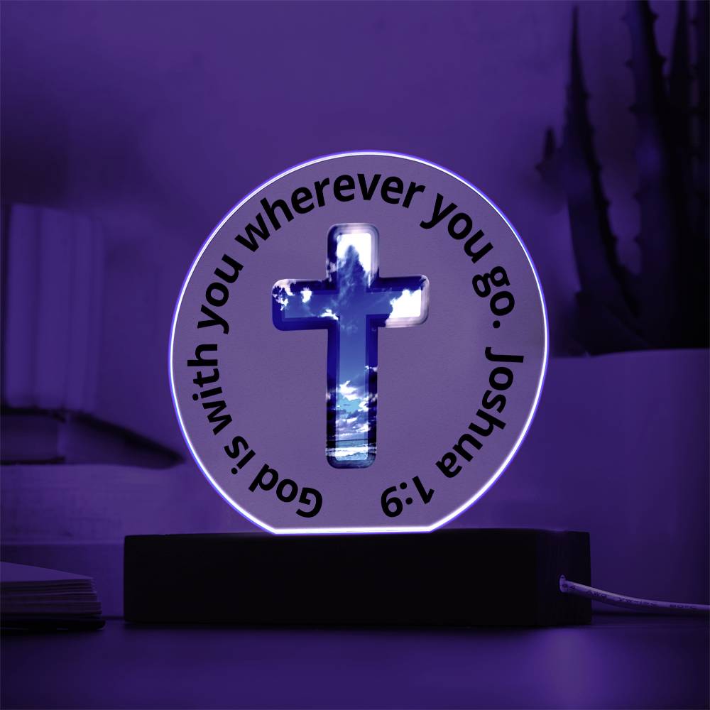 Printed Acrylic Plaque - LED Nightlight - God Is With You
