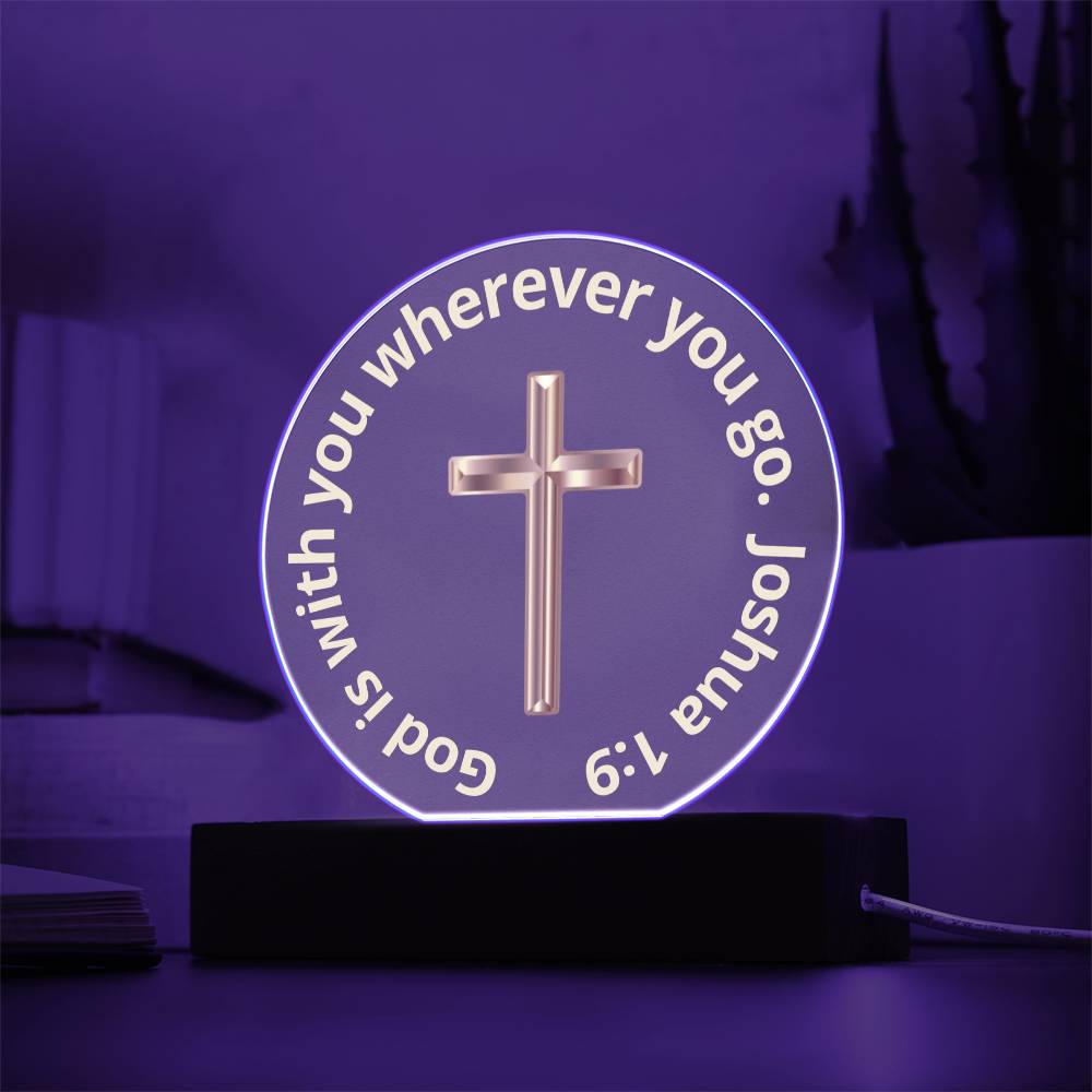 Printed Acrylic Plaque - LED Nightlight - God is With You