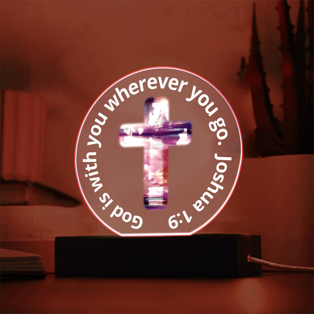 Printed Acrylic Plaque - LED Nightlight - God Is With You