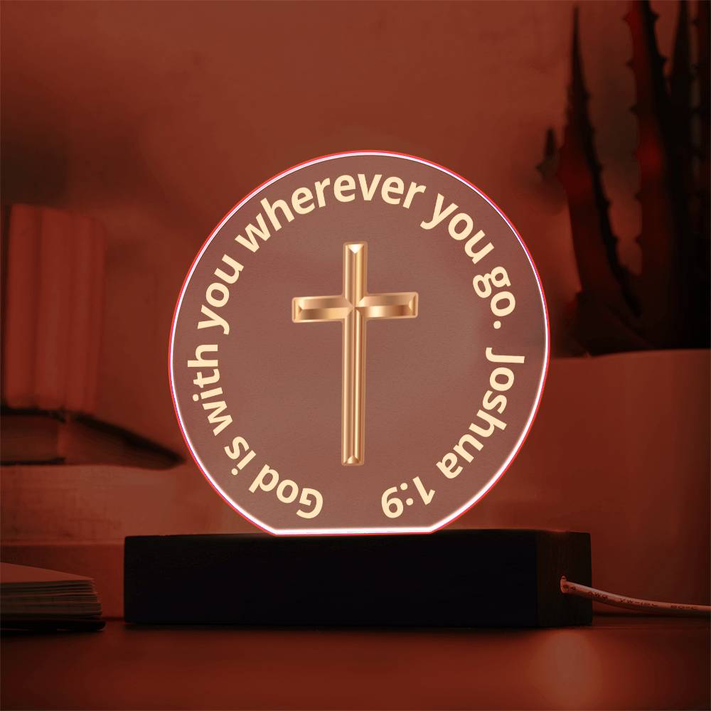 Printed Acrylic Plaque - LED Nightlight - God is With You
