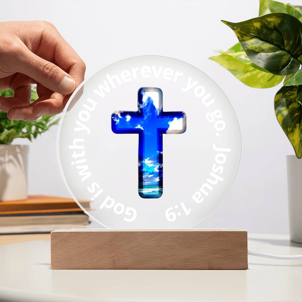 Printed Acrylic Plaque - LED Nightlight - God Is With You