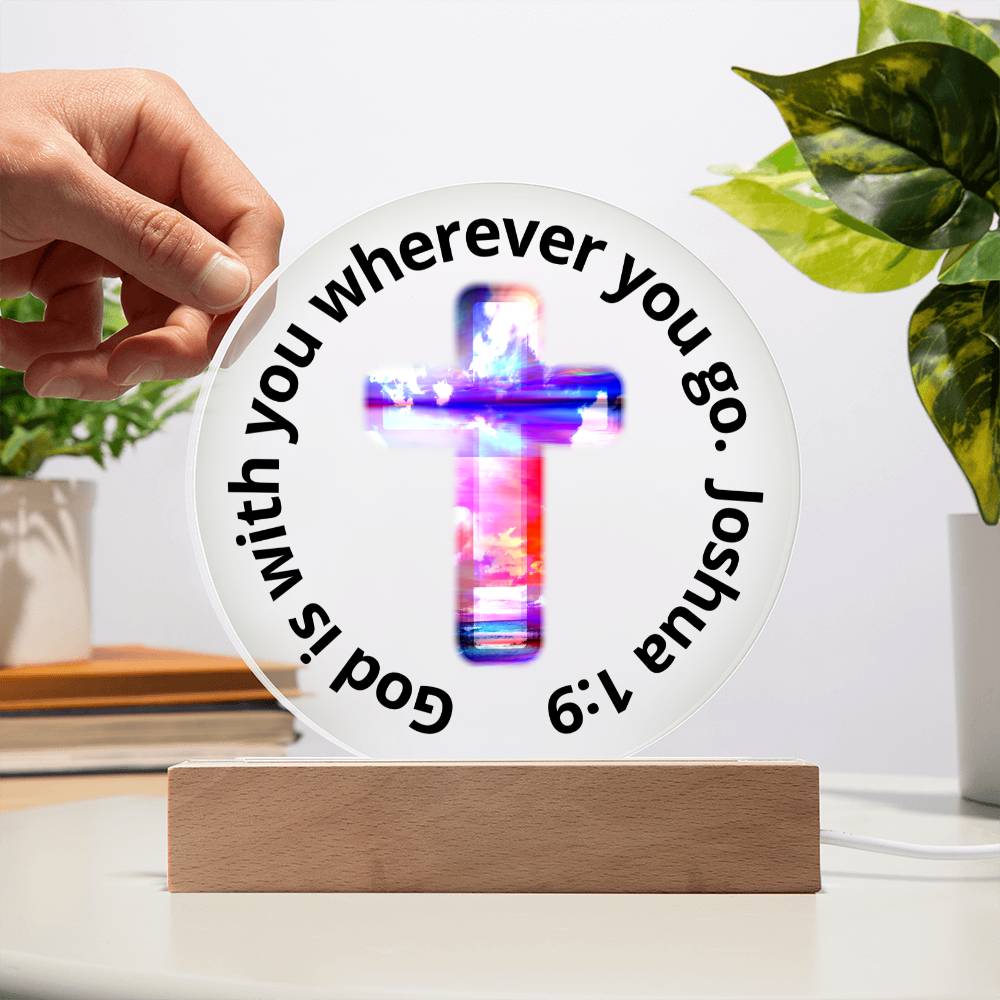 Printed Acrylic Plaque - LED Nightlight - God Is With You