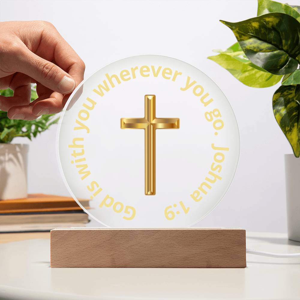 Printed Acrylic Plaque - LED Nightlight - God is With You