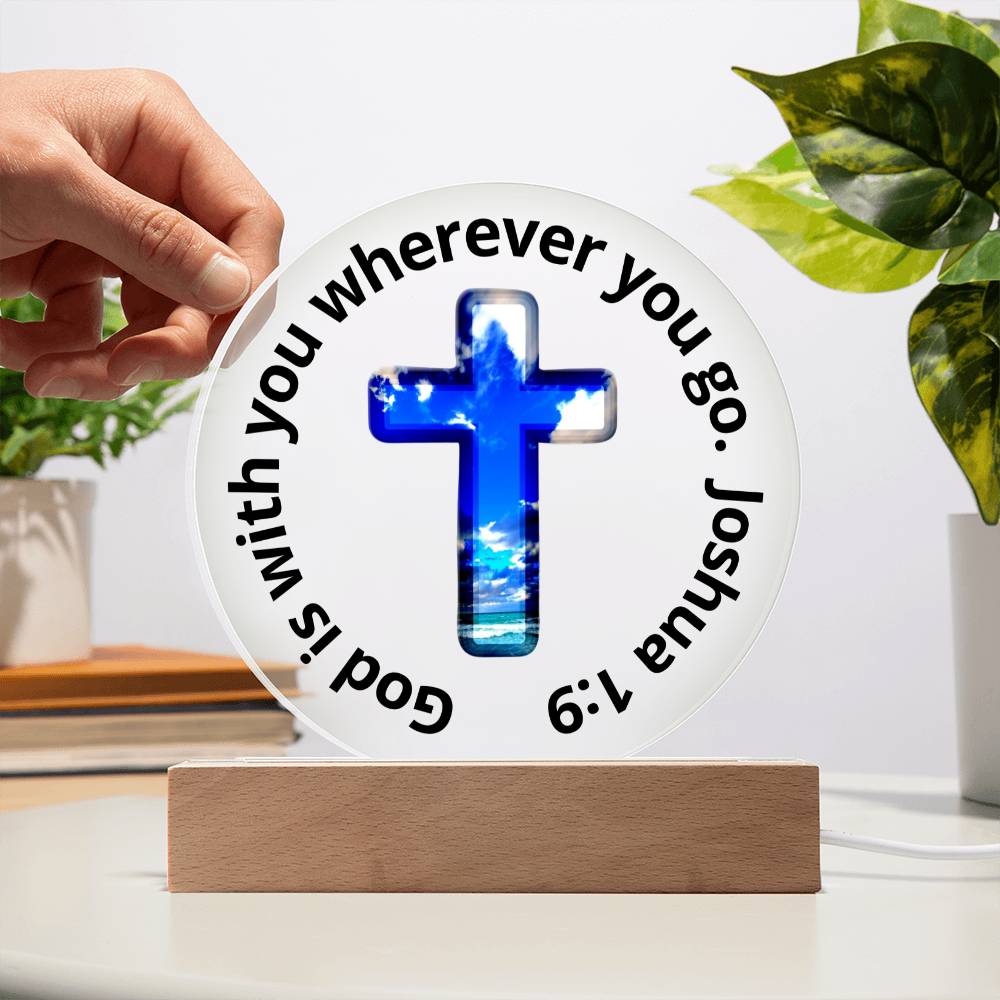 Printed Acrylic Plaque - LED Nightlight - God Is With You