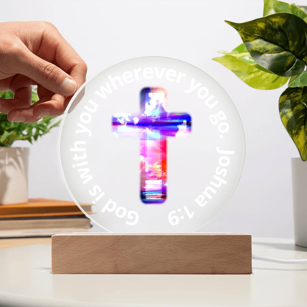Printed Acrylic Plaque - LED Nightlight - God Is With You