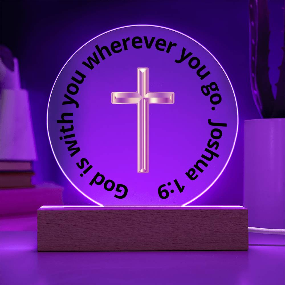 Printed Acrylic Plaque - LED Nightlight - God Is With You