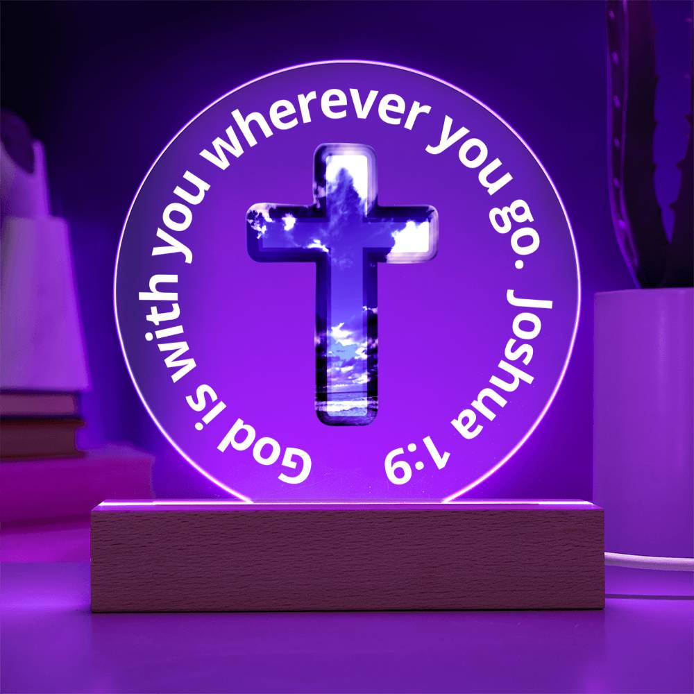 Printed Acrylic Plaque - LED Nightlight - God Is With You