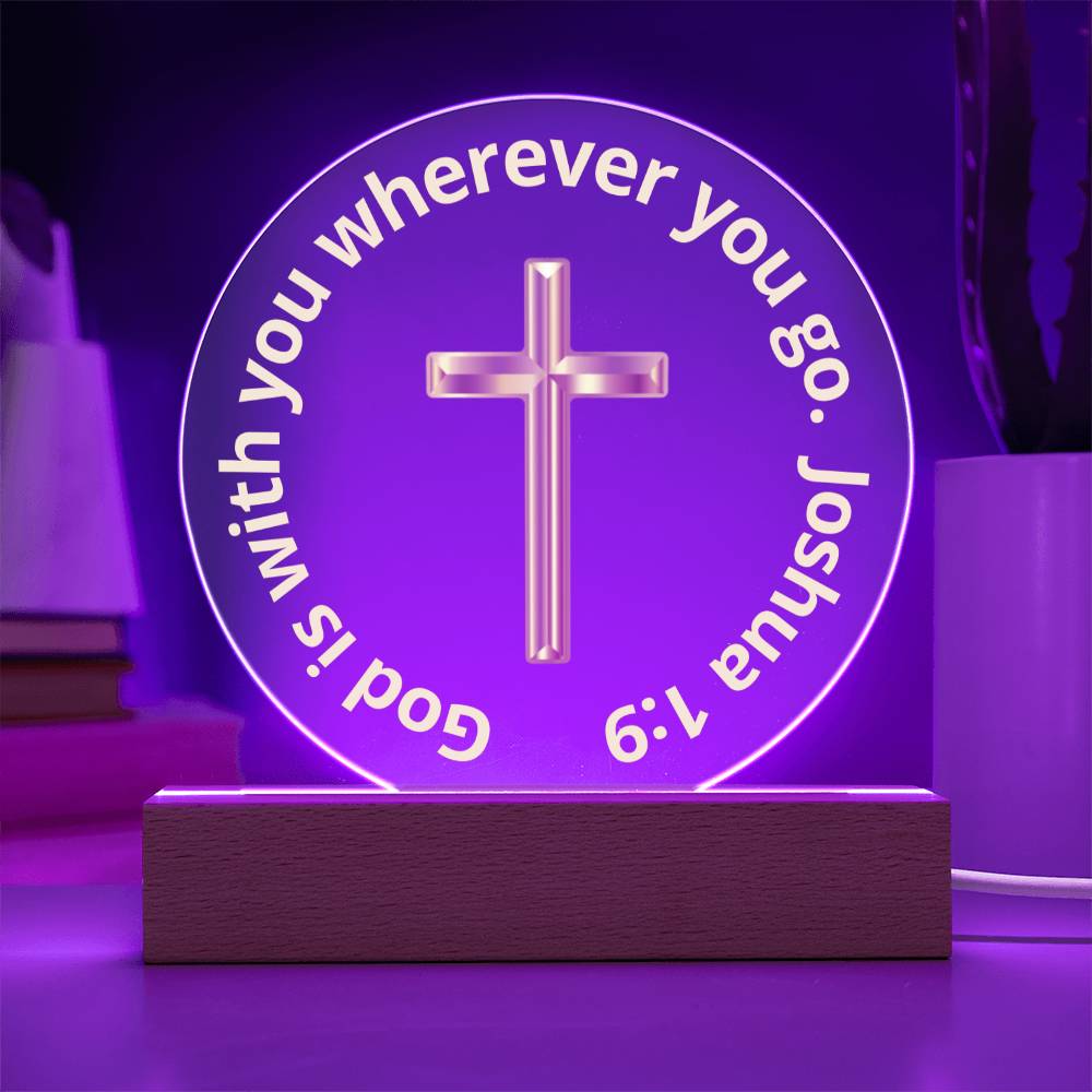 Printed Acrylic Plaque - LED Nightlight - God is With You