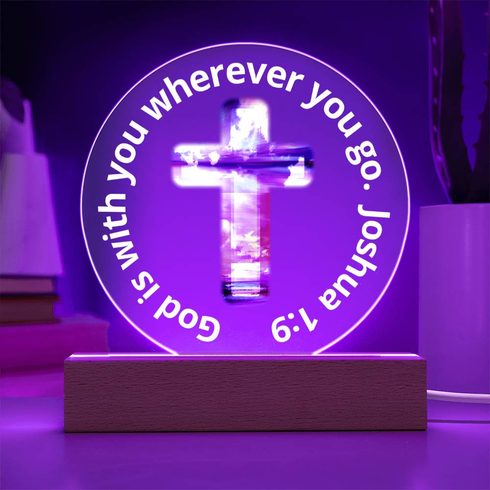 Printed Acrylic Plaque - LED Nightlight - God Is With You