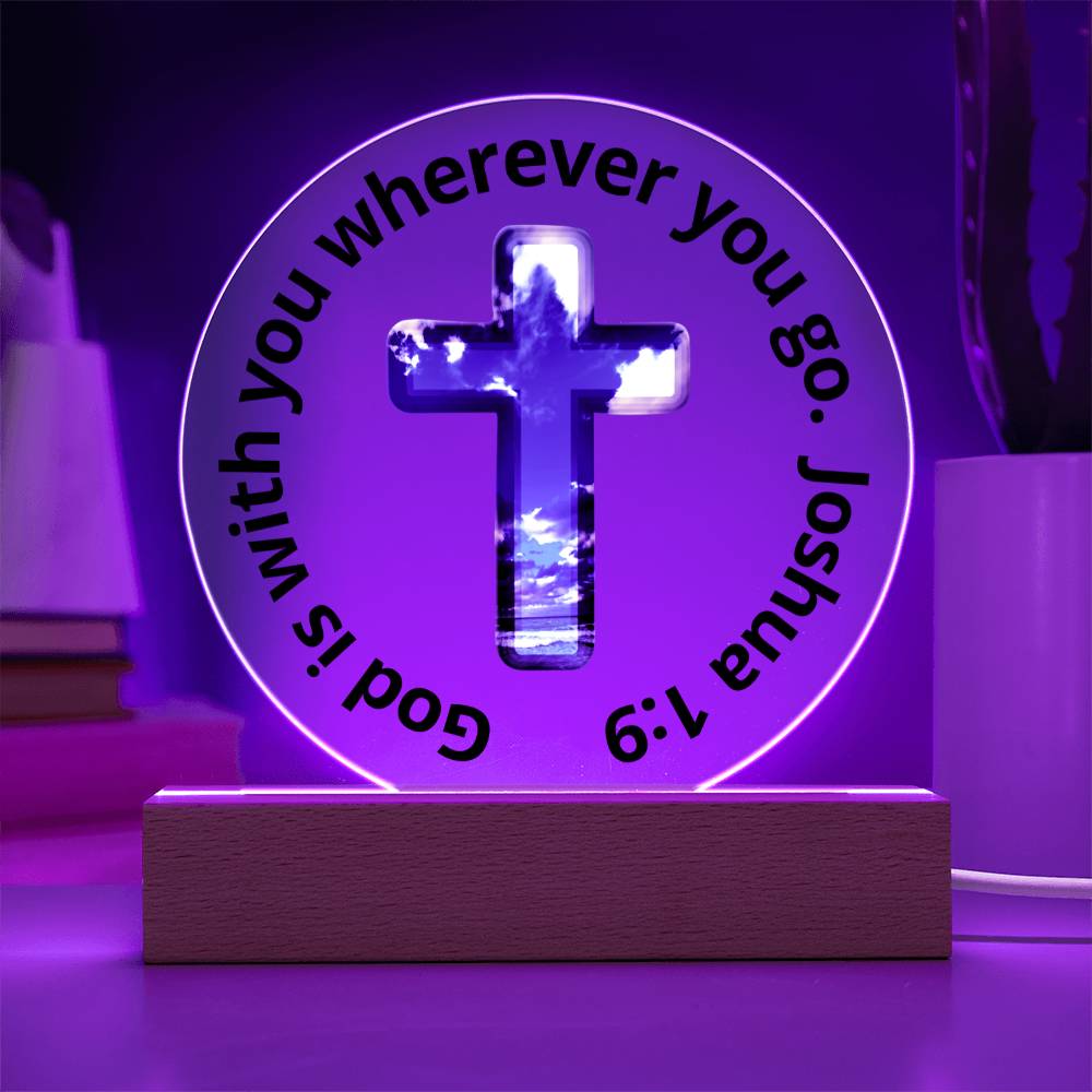 Printed Acrylic Plaque - LED Nightlight - God Is With You