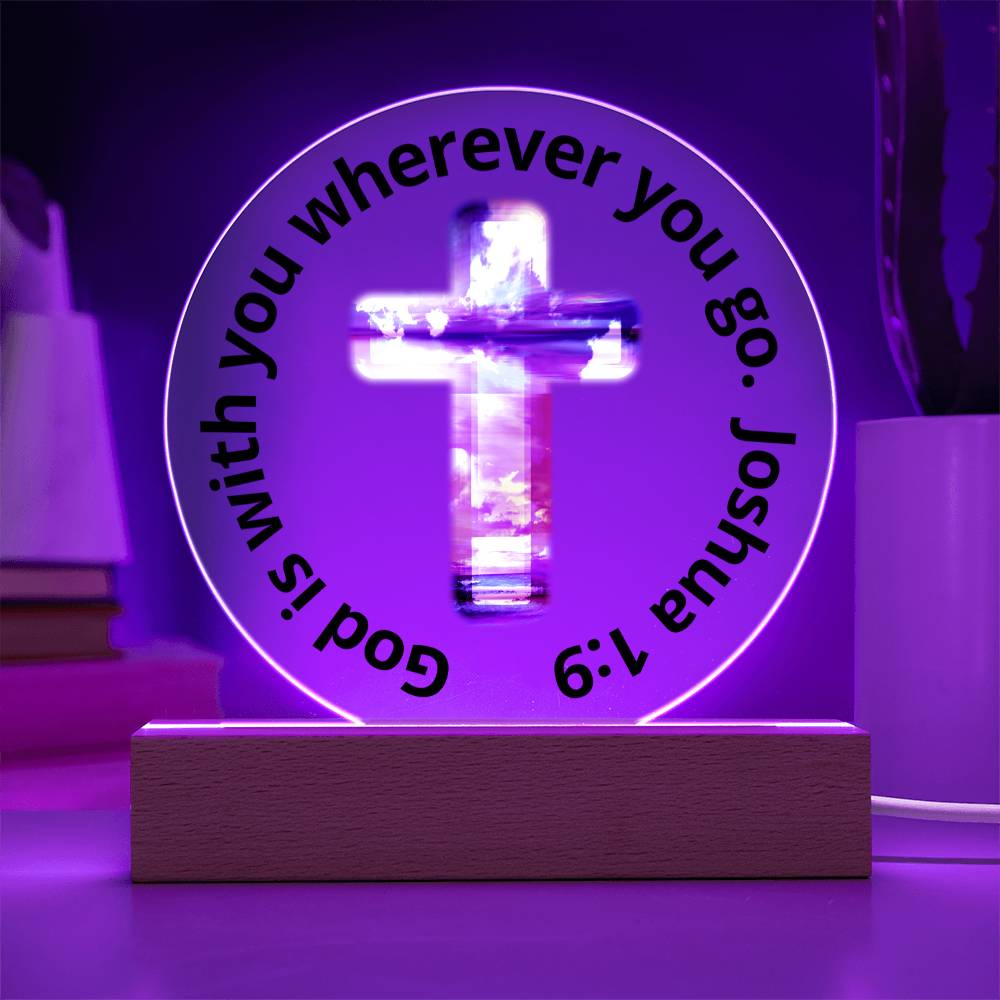 Printed Acrylic Plaque - LED Nightlight - God Is With You