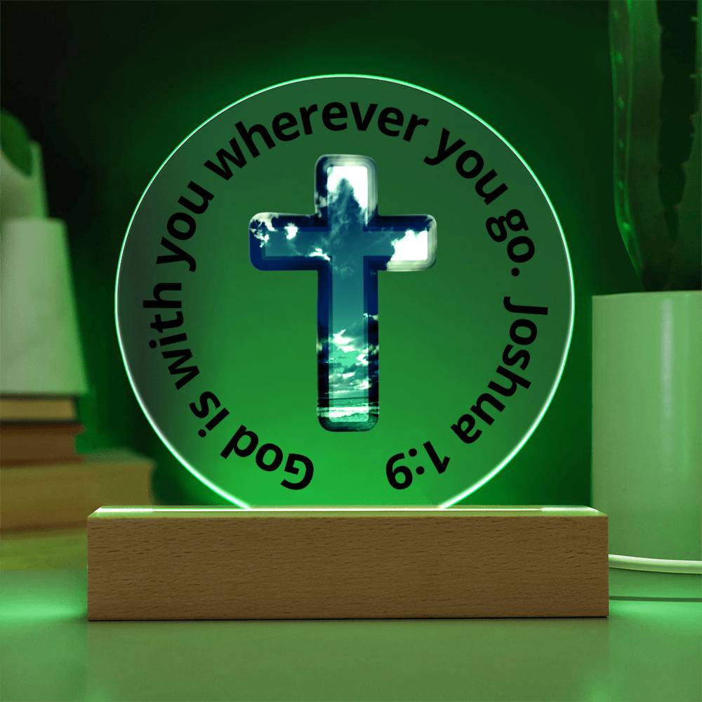 Printed Acrylic Plaque - LED Nightlight - God Is With You