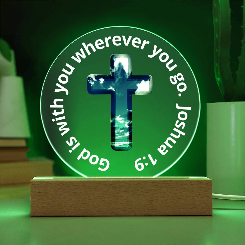 Printed Acrylic Plaque - LED Nightlight - God Is With You