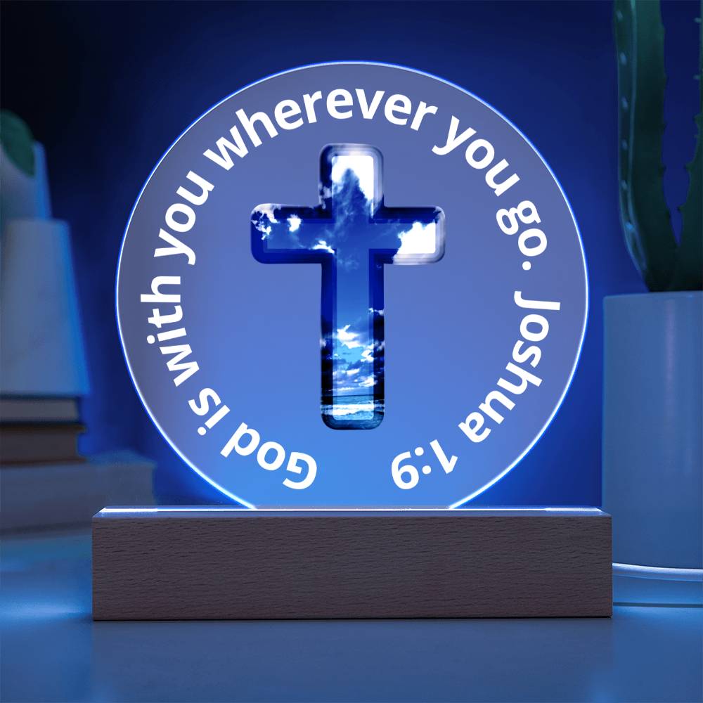 Printed Acrylic Plaque - LED Nightlight - God Is With You