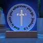 Printed Acrylic Plaque - LED Nightlight - God Is With You