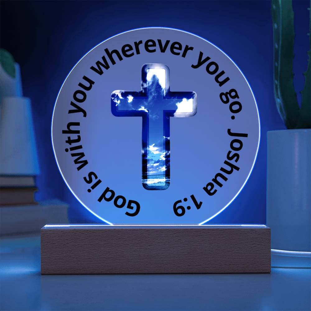Printed Acrylic Plaque - LED Nightlight - God Is With You