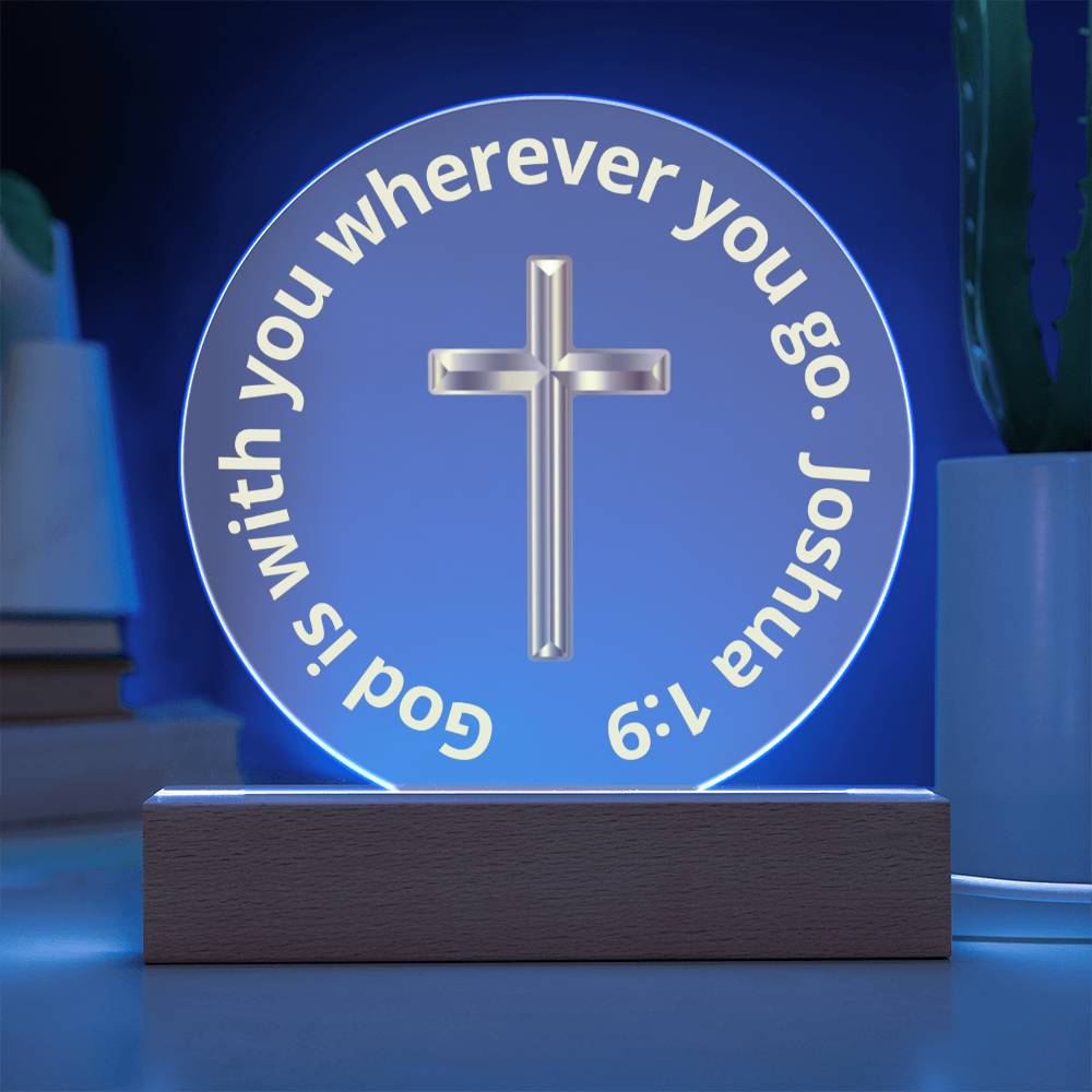 Printed Acrylic Plaque - LED Nightlight - God is With You