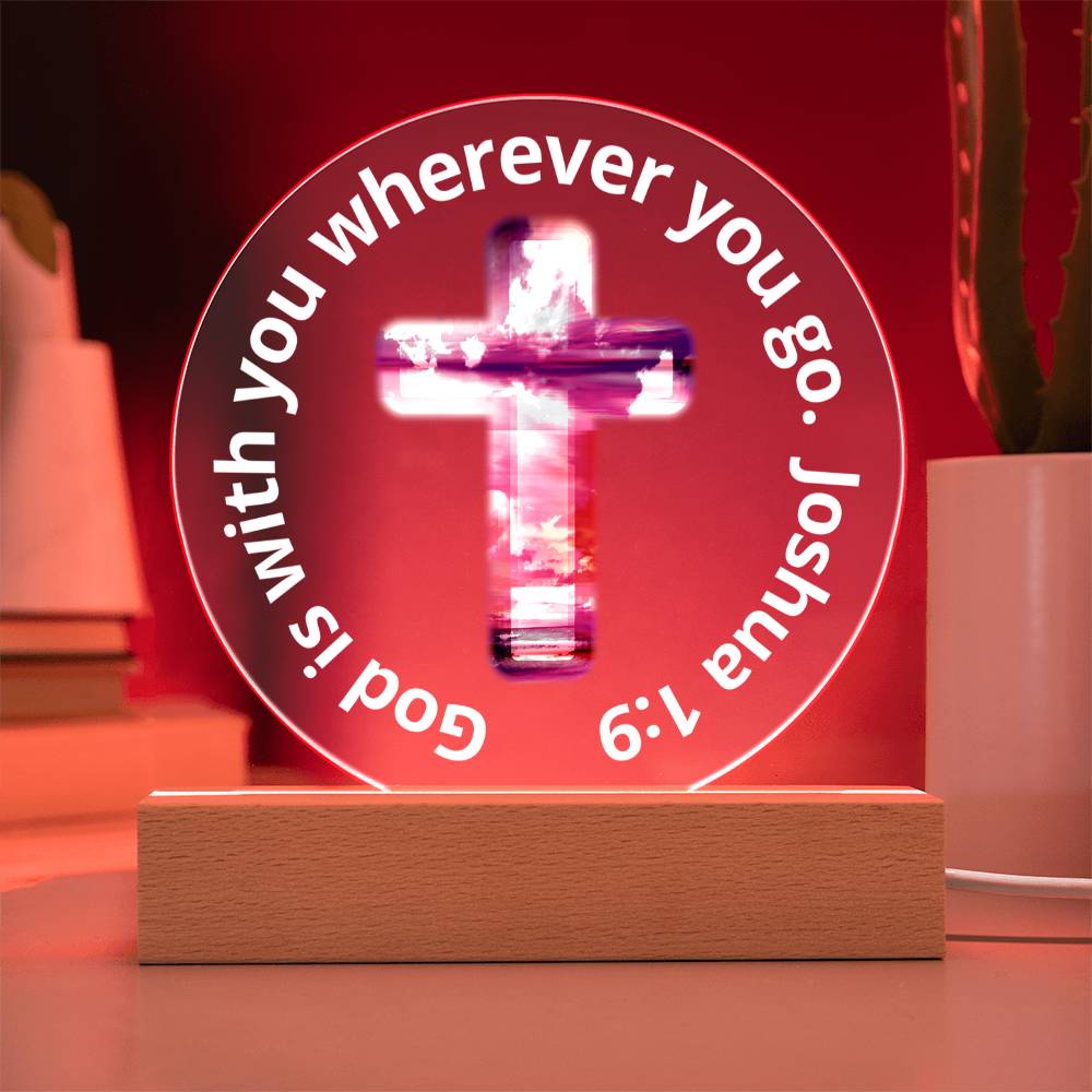Printed Acrylic Plaque - LED Nightlight - God Is With You