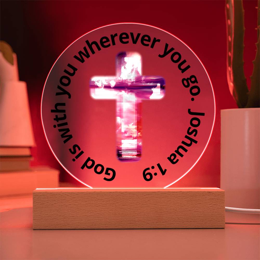 Printed Acrylic Plaque - LED Nightlight - God Is With You