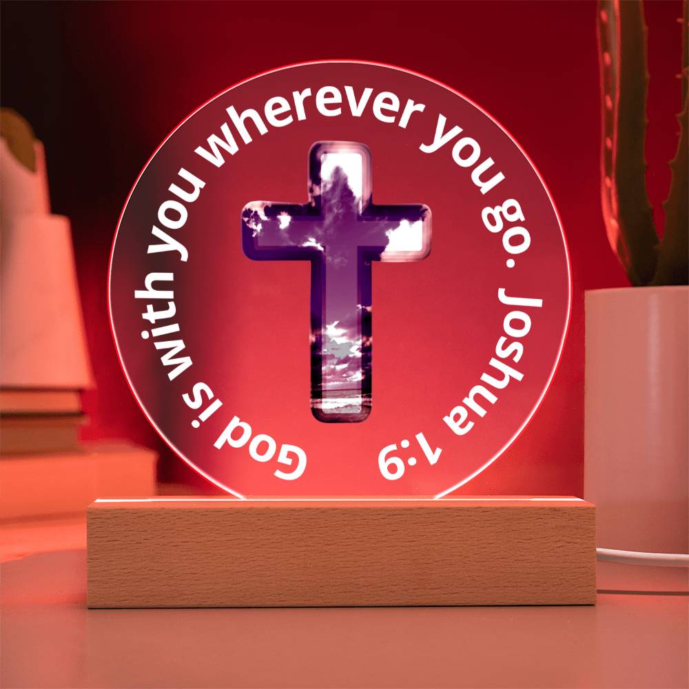 Printed Acrylic Plaque - LED Nightlight - God Is With You