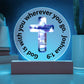 Printed Acrylic Plaque - LED Nightlight - God Is With You