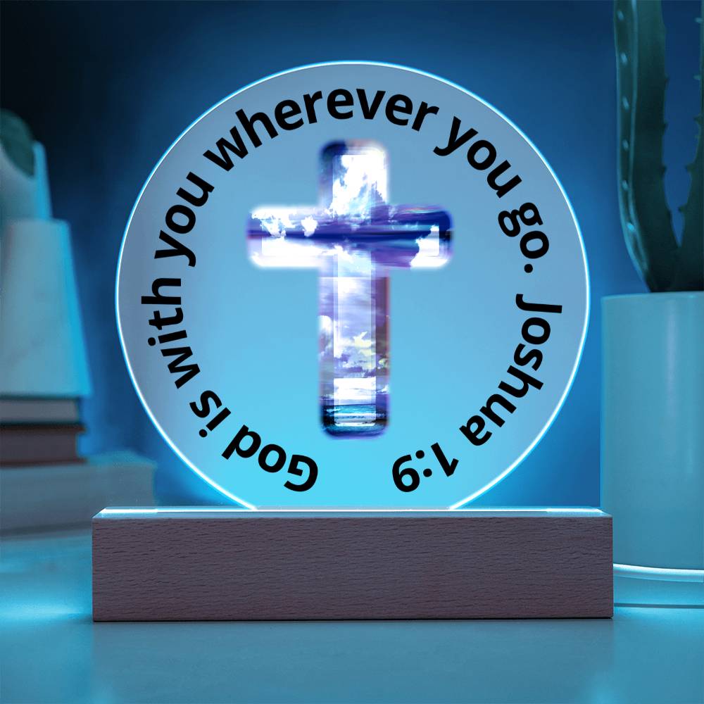 Printed Acrylic Plaque - LED Nightlight - God Is With You