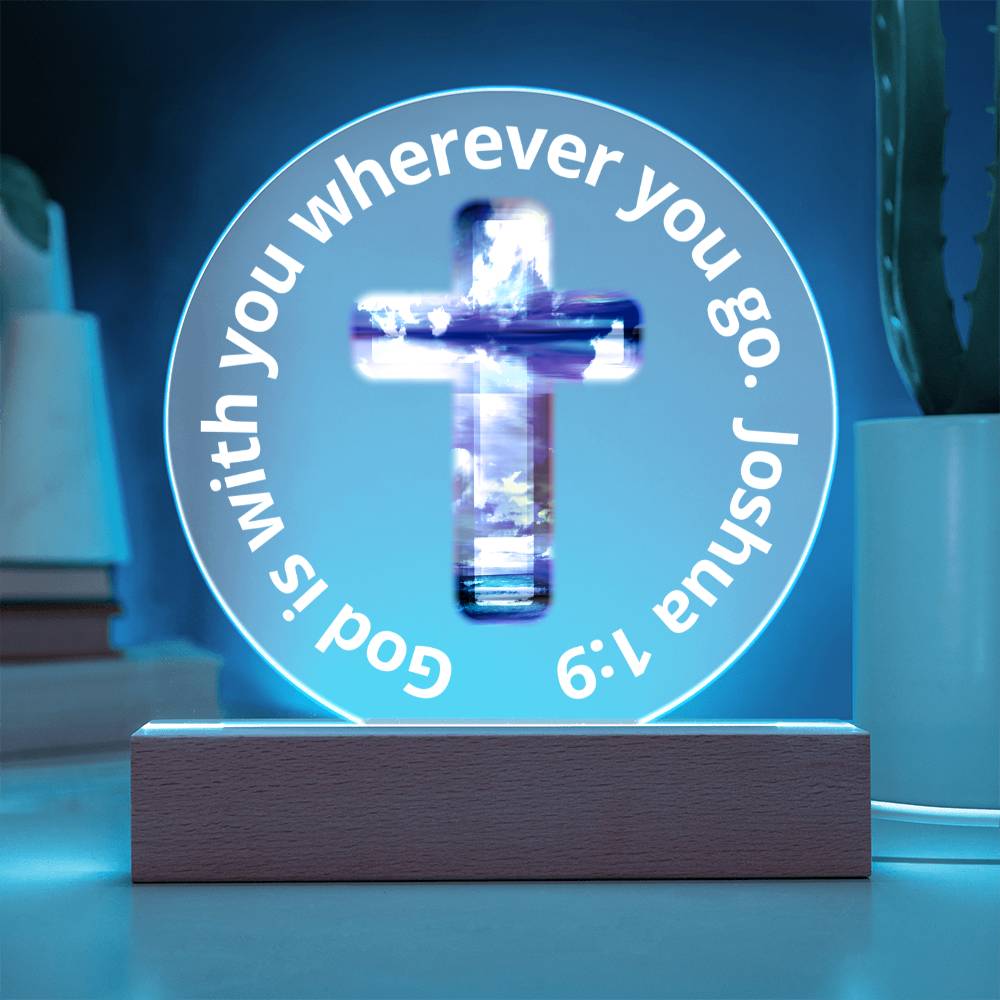 Printed Acrylic Plaque - LED Nightlight - God Is With You