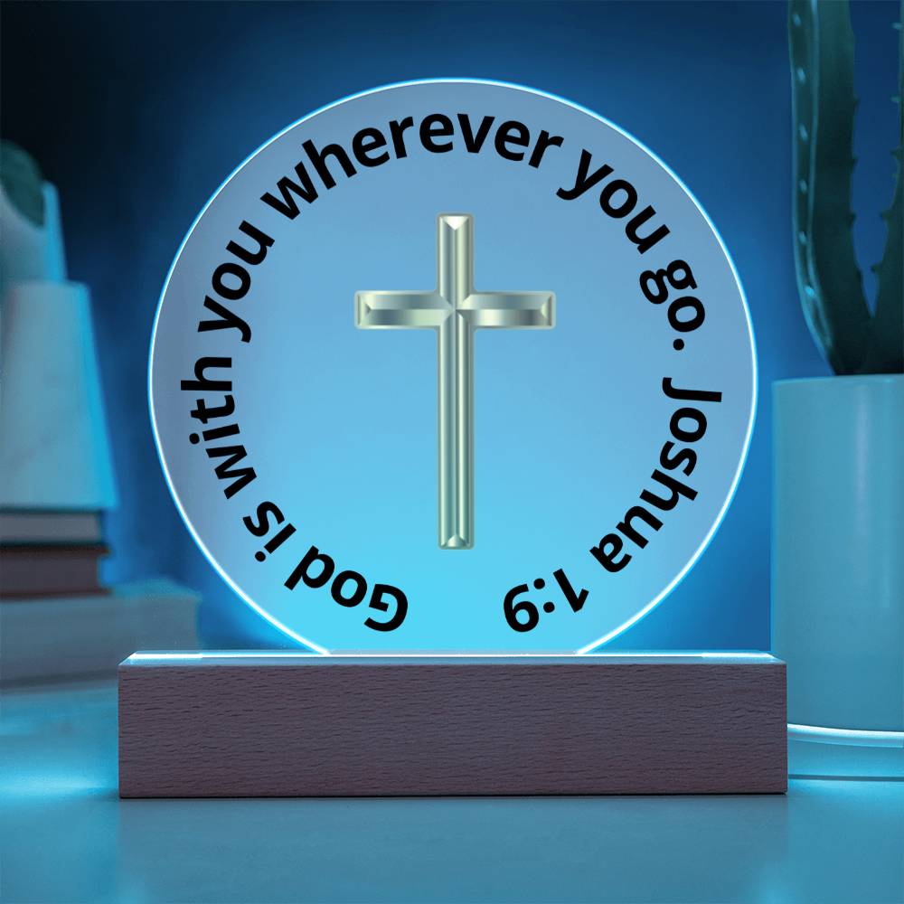 Printed Acrylic Plaque - LED Nightlight - God Is With You