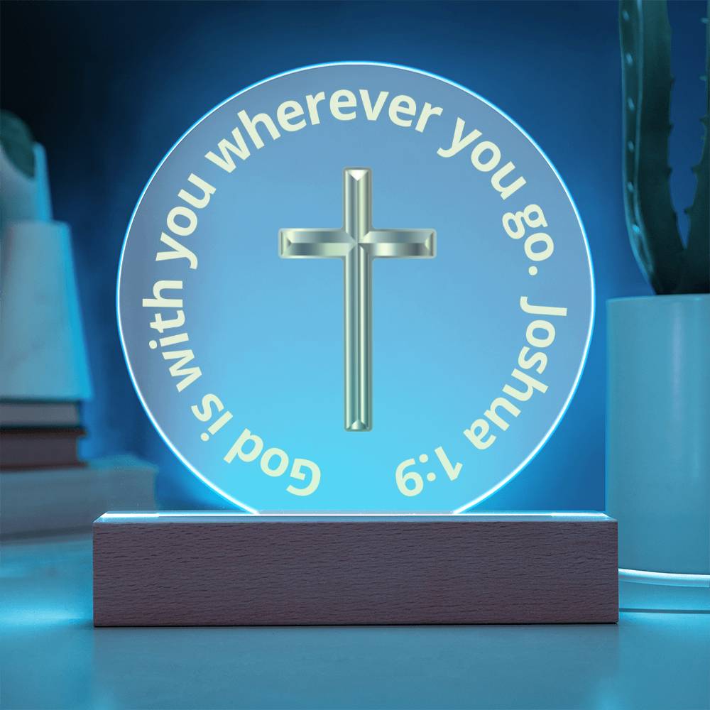 Printed Acrylic Plaque - LED Nightlight - God is With You