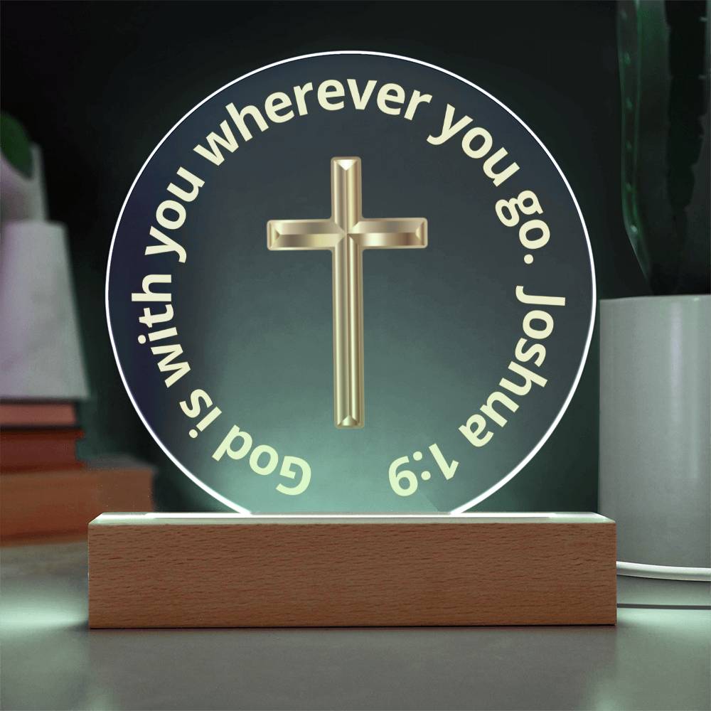 Printed Acrylic Plaque - LED Nightlight - God is With You