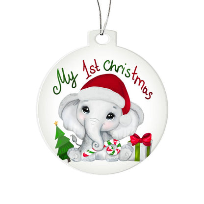 Baby's First Christmas Ornament - Baby Elephant