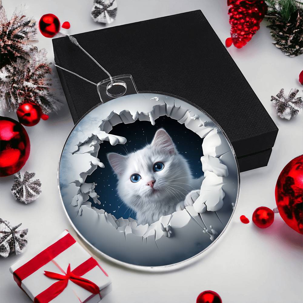 Cat Christmas Ornament 3D