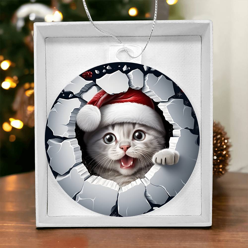 Cat Chistmas Ornament 3D