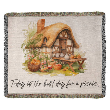 Picnic Blanket - Cottage Core - Today is the bestday for a picnic