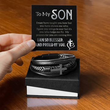 To My Son - Blessed Cross Bracelet