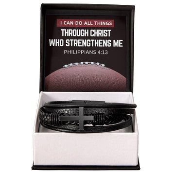 I Can Do All Things Cross Bracelet with Message Card and Gift Box